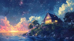 星月河幻想插画