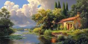 宽屏风景画