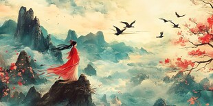 古风人像水墨山水