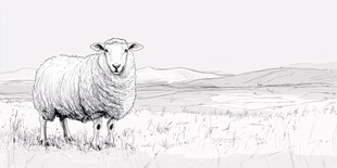 滩羊线稿