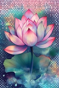梦幻莲花荷花水纹图