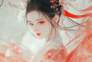 古风美女头像插画封面