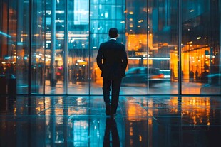 夜色中行走的人