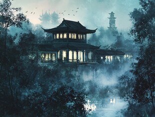 烟雨楼插画