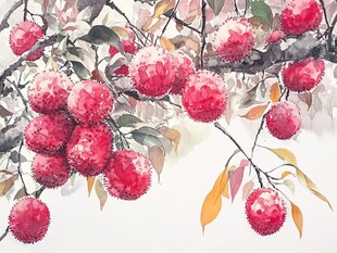 工笔红果