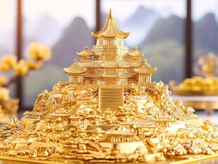 纯金天宫模型