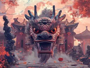 镇宅辟邪文创插画