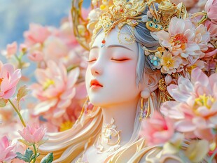 菩萨面容秀丽写实