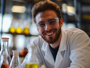 戴眼镜的男性科学家