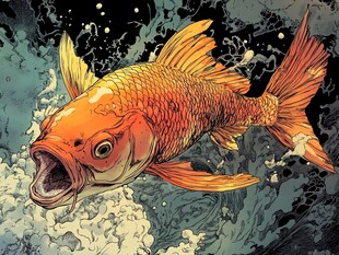 金龙鱼插画