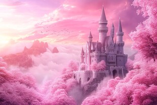 梦幻粉红色长城堡