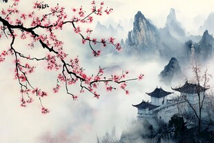 山水画合成图
