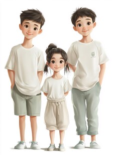 儿童全身像插画