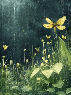 春之风影治愈系小插画