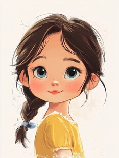 小女孩系列插画