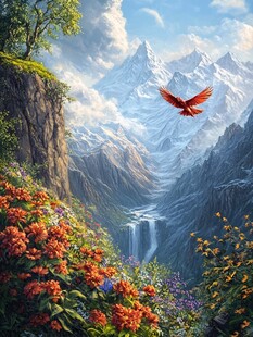 远山飞鸟装饰画