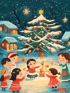 圣诞节儿童插画