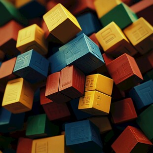 彩色积木乐高素材