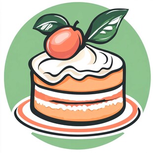 手绘水果蛋糕素材
