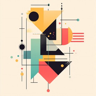 几何图形组合插画