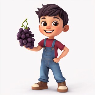 葡萄包装人物插画设计