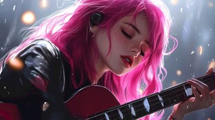粉色头发少女