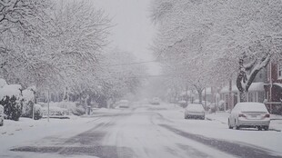 冬天下雪城市道路