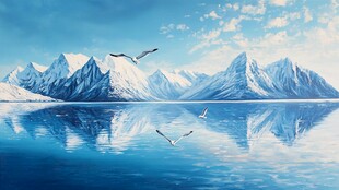 蓝色梦幻山水风情