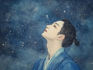 原创手绘古装美男