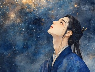 原创手绘古装美男