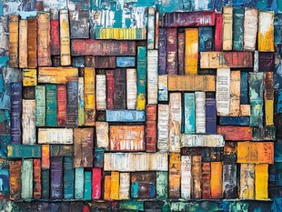 书籍墙背景