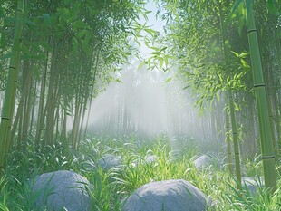 动感竹林背景
