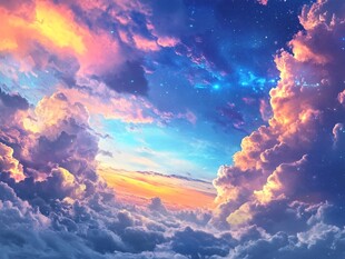 唯美云彩风景画