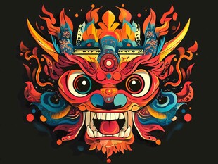 醒狮潮流插画