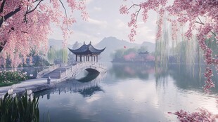 古风场景春暖花开