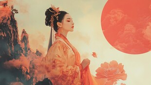 古风人像水墨山水