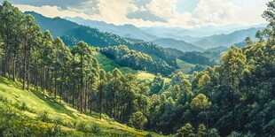 宽画幅山峦风景