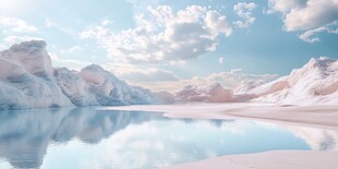 粉红色的3d风景