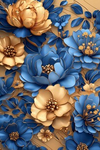 3d浮雕缤纷花卉
