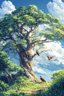 唯美风景参天大树