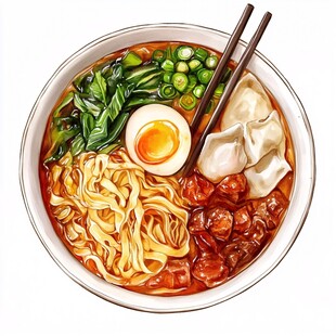 一碗面插画
