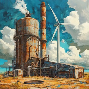 工业油画场景