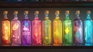 五彩斑斓玻璃瓶