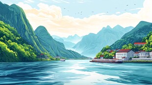 溪洛渡电站插画