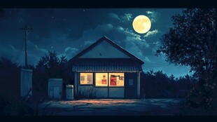 小卖部夜景