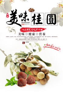 美味桂圆龙眼海报设计模板