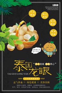 泰国龙眼宣传海报设计模板