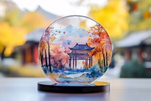 水晶球中的秋景