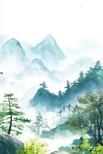 手绘山闪屏