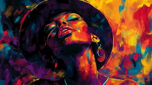 唯美抽象画水彩画女人